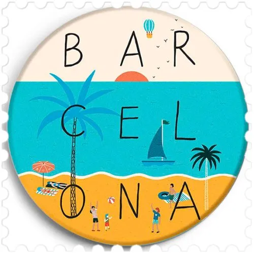 Imán ciudad de Barcelona ilustrada Model A